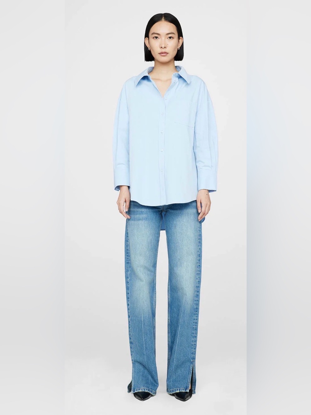 Anine Bing Mika Oversized Shirt Blue size Medium